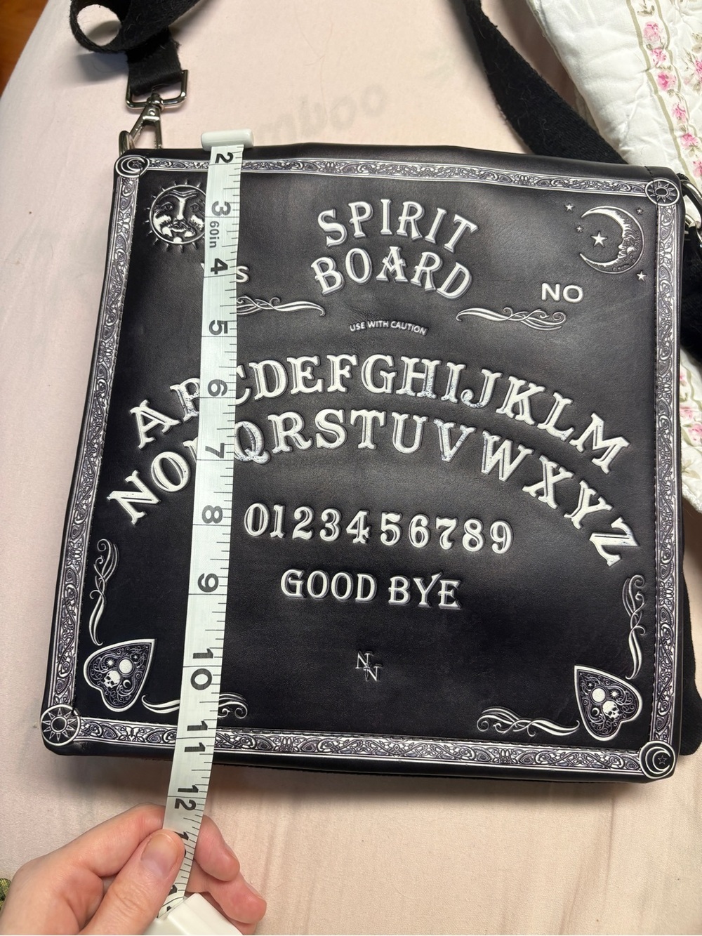 Spirit Board Black Crossbody Bag with matching Planchette Wristlet - Picture 10 of 13